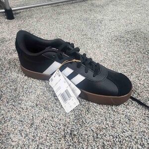 Adidas VL Court 3.0 Black and White Sneakers with Brown Sole